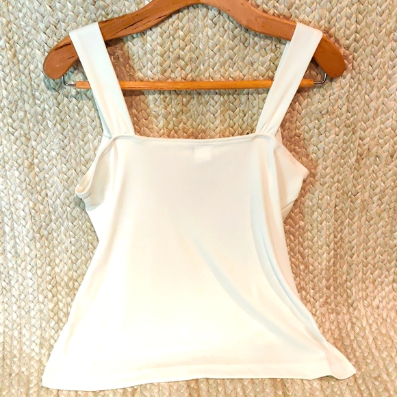 Gold Lace and Gemstone Embellished White Tank Top - Picture 6 of 6